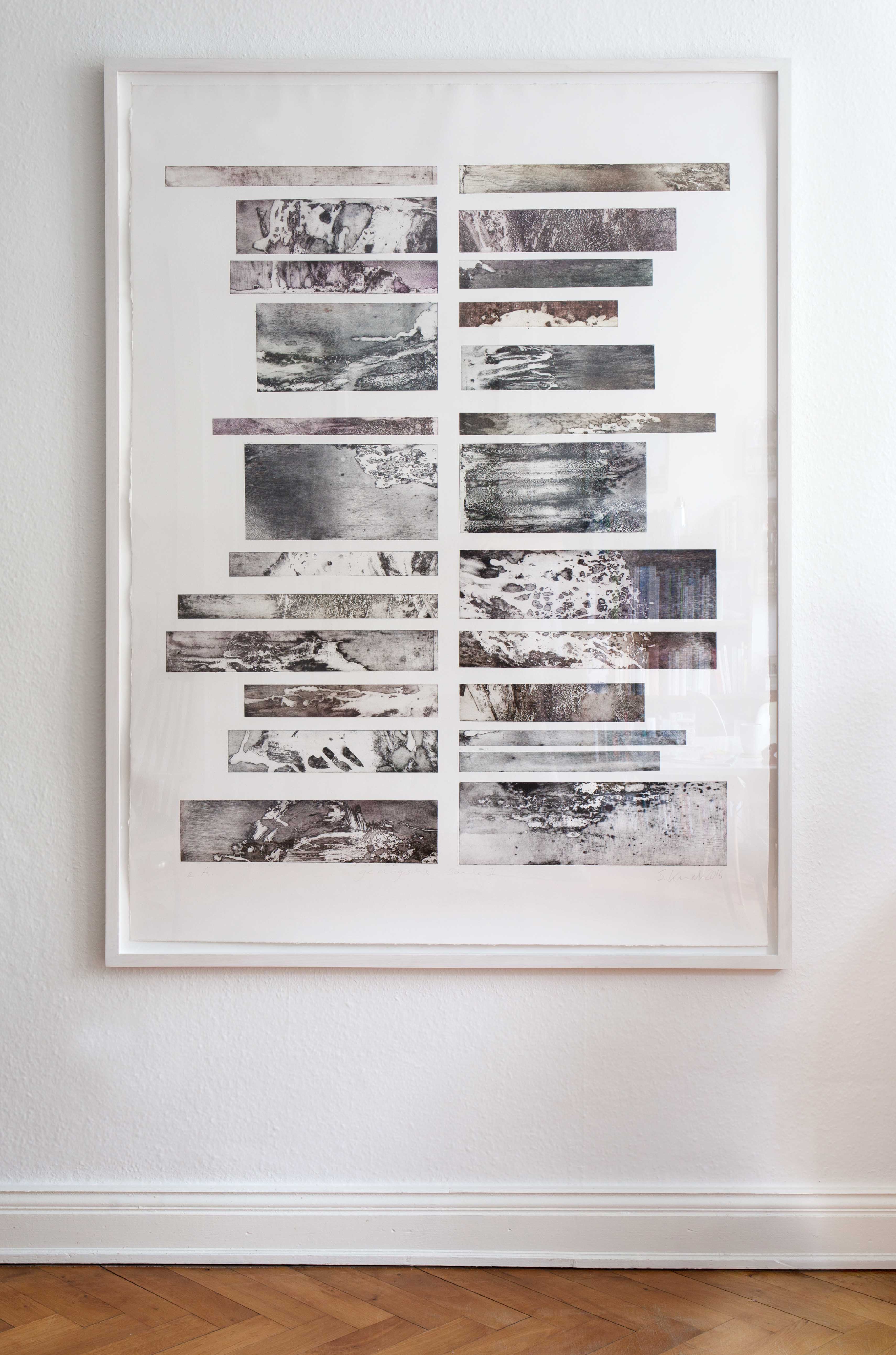 Geologische Säulen; Radierung Simon Knab 2016