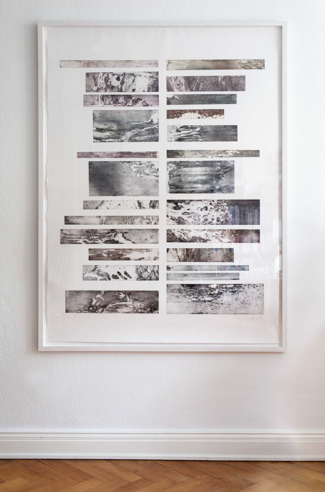 Geologische Säulen; Radierung Simon Knab 2016